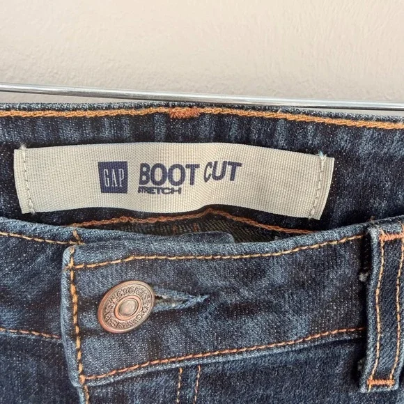 Gap Bootcut Stretch Dark Wash Denim Blue Jeans Size 12/34 TALL 33" Inseam Casual - Picture 5 of 13